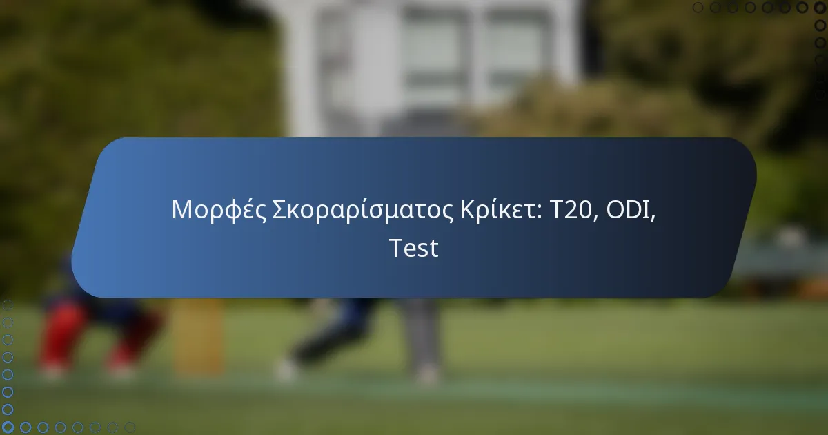 Μορφές Σκοραρίσματος Κρίκετ: T20, ODI, Test