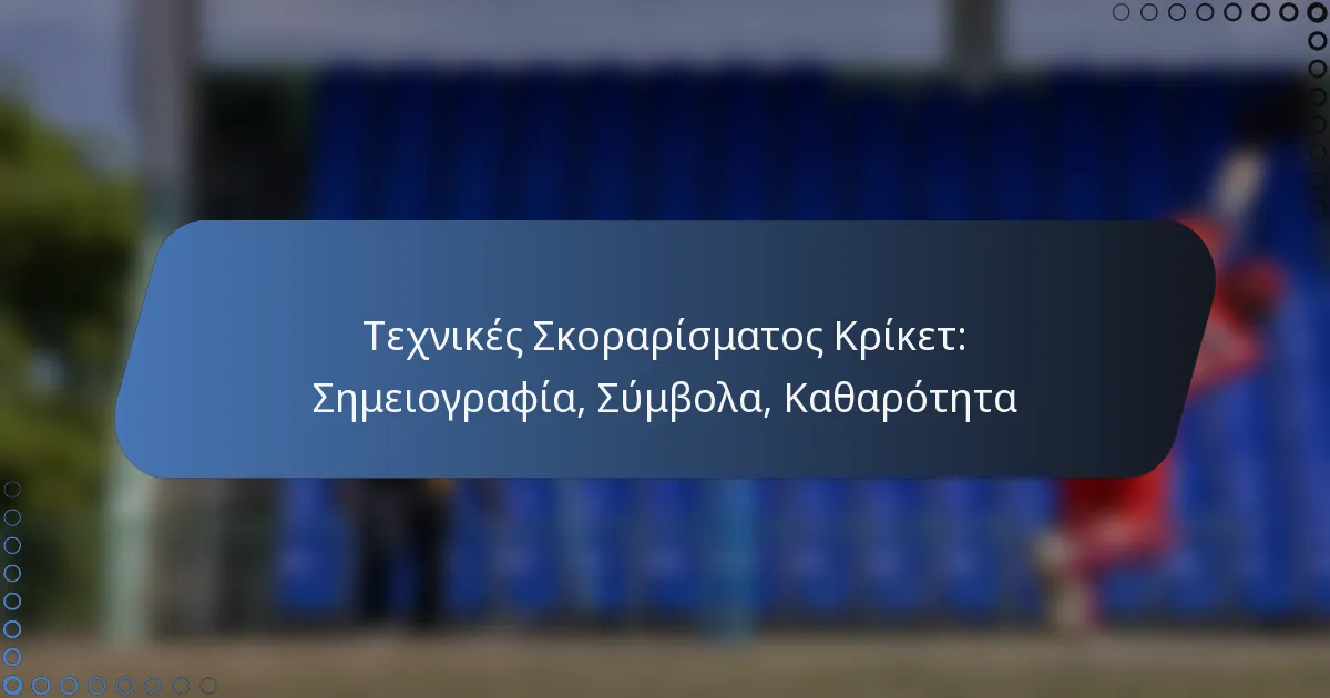 Τεχνικές Σκοραρίσματος Κρίκετ: Σημειογραφία, Σύμβολα, Καθαρότητα