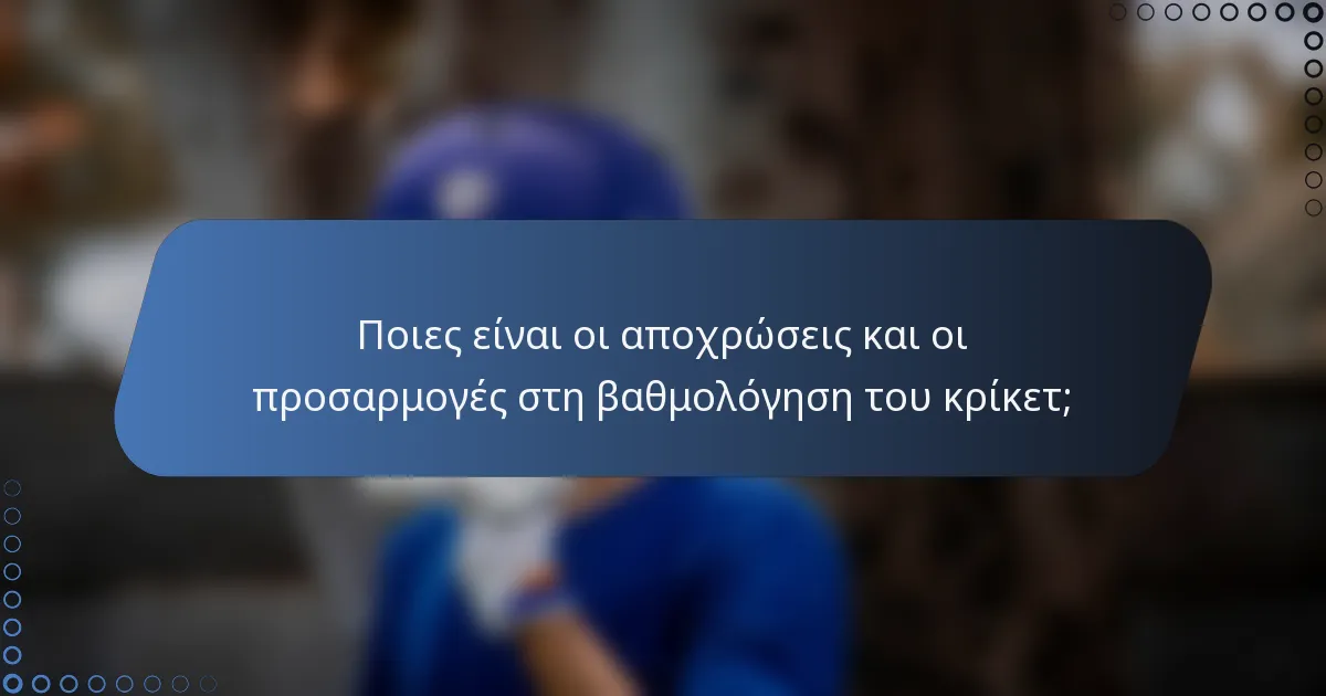 Ποιες είναι οι αποχρώσεις και οι προσαρμογές στη βαθμολόγηση του κρίκετ;