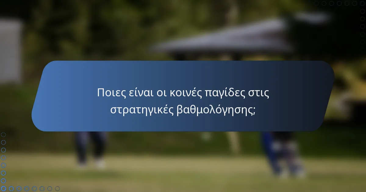 Ποιες είναι οι κοινές παγίδες στις στρατηγικές βαθμολόγησης;